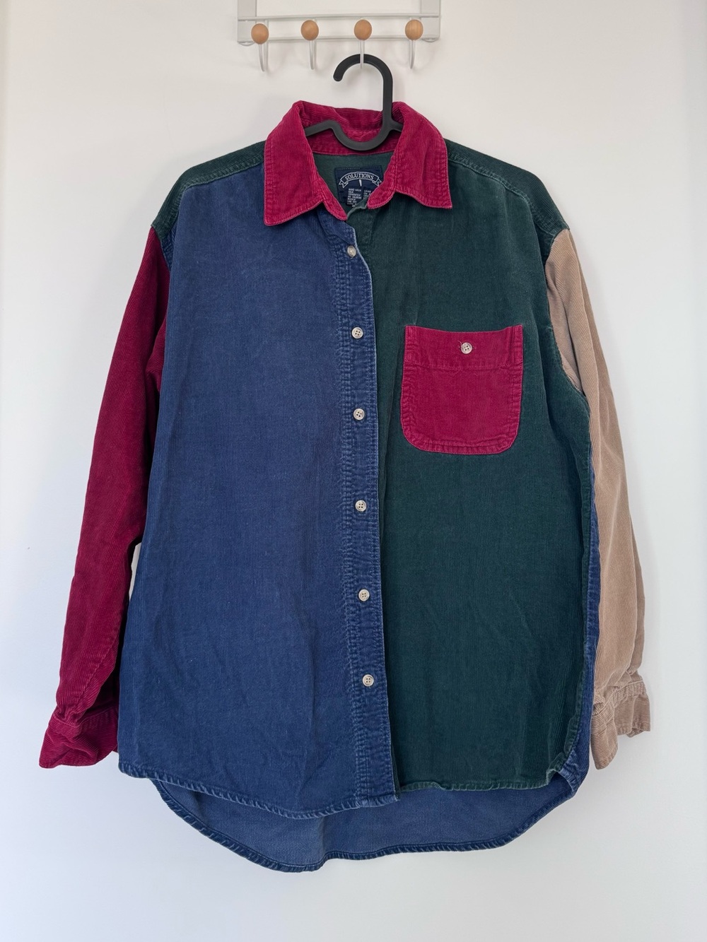 Vintage Men's Multi-Color Corduroy Button-Up Shirt
